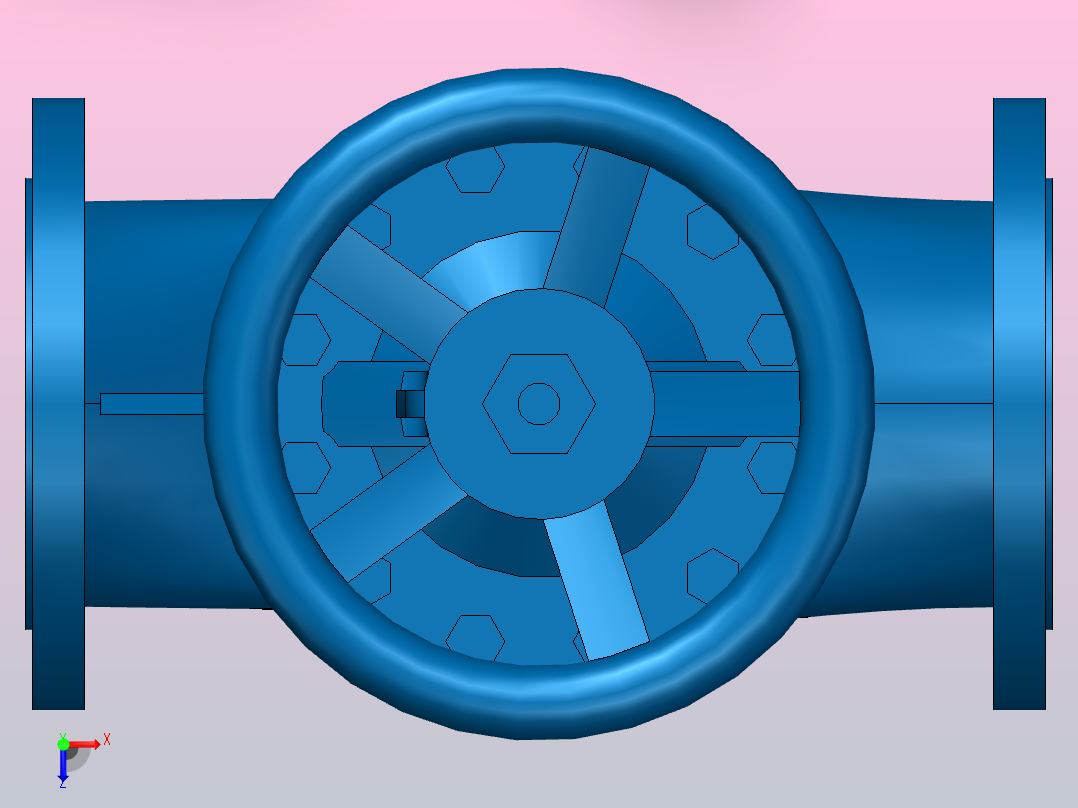 DN125波纹管截止阀俯视图