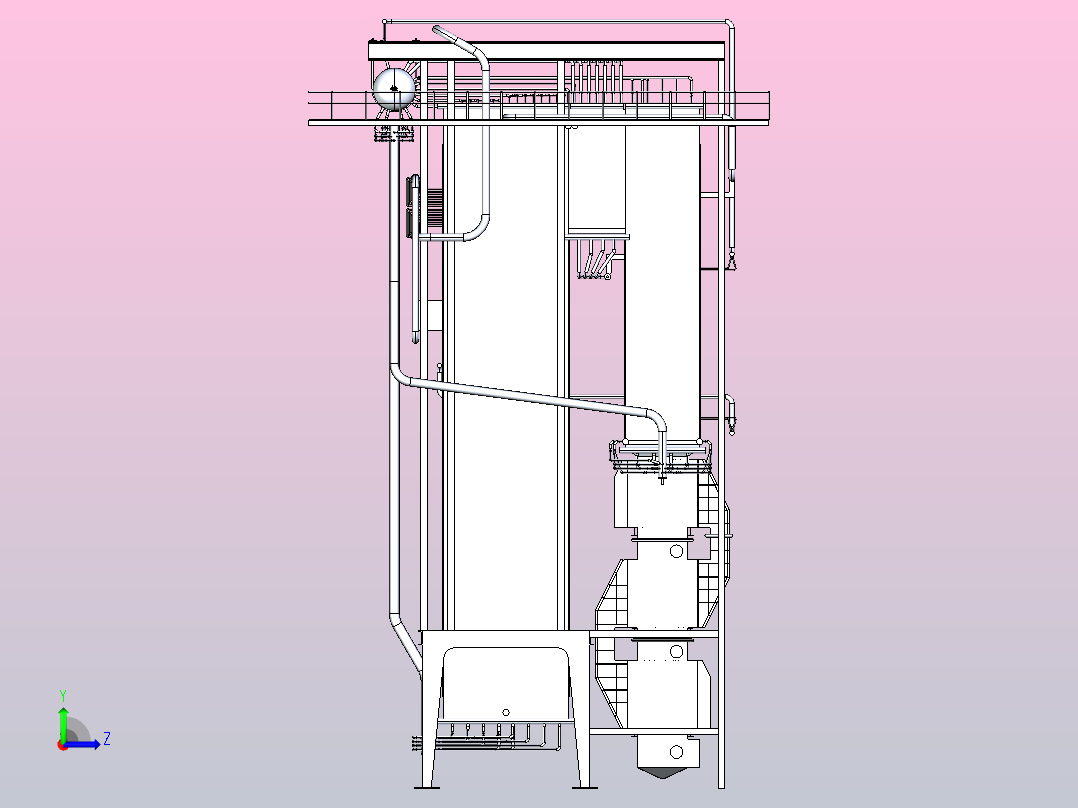 DV-75锅炉的经济器左视图