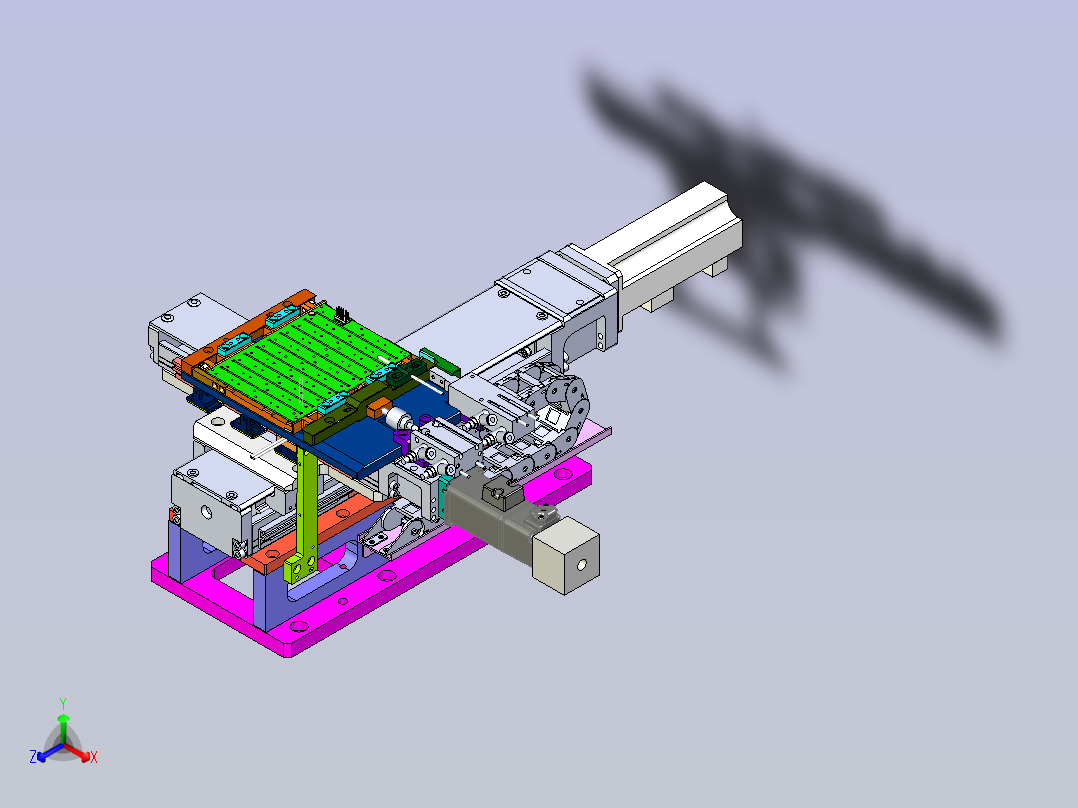 双轴运输机构正等轴测图