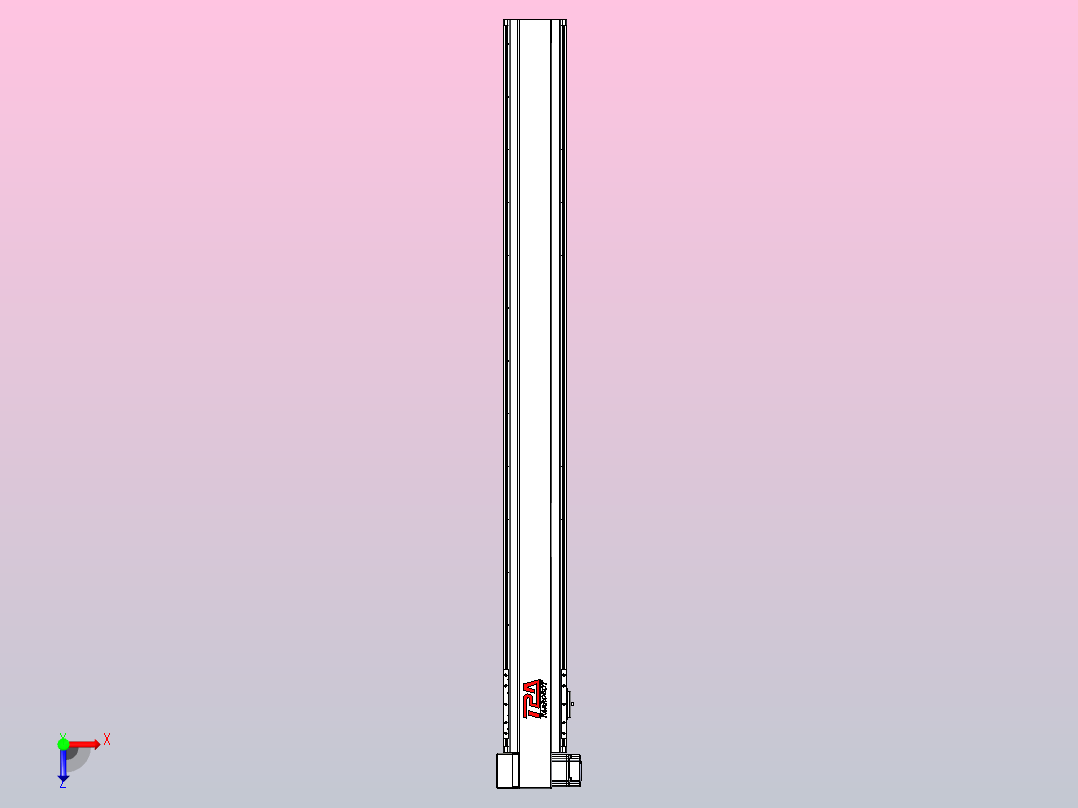 皮带直线轴半封闭可选导轨TPA-HNB-120D-110-L1150-LP-Y-P40-N3俯视图
