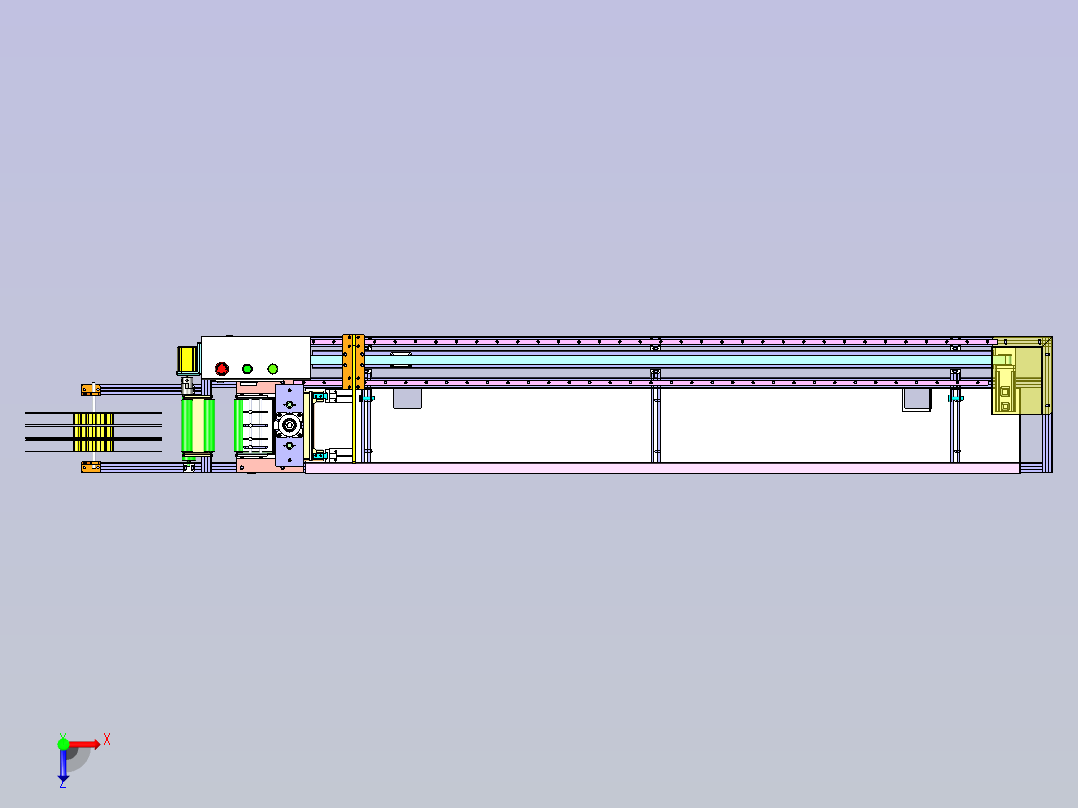 编织带裁断机俯视图