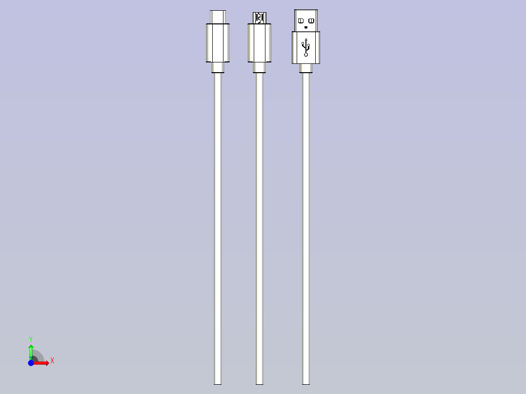 手机数据线接口模型前视图