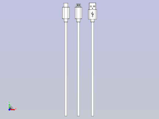 手机数据线接口模型前视缩略图