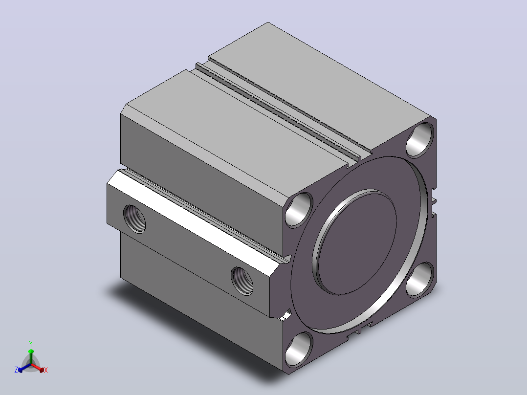 气缸SDA100x60S正等轴测图