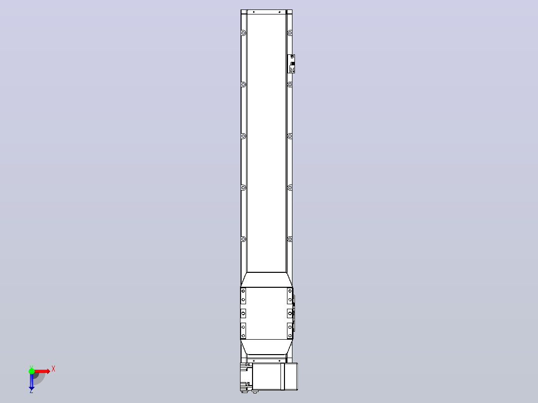 机器人皮带驱动直线轴TPA-GCB-150-P80-L700-RP-M75-N3俯视图