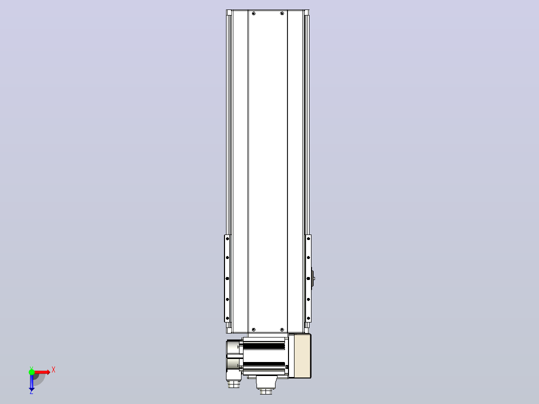皮带直线轴半封闭可选导轨TPA-HNB-220D-176-L450-RU-Y-P1K-N3俯视图