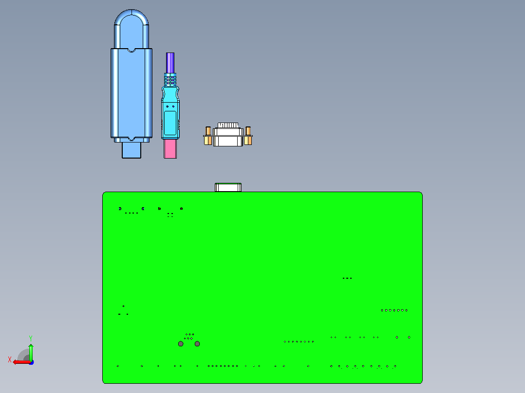 PCB电子元器件集合后视图
