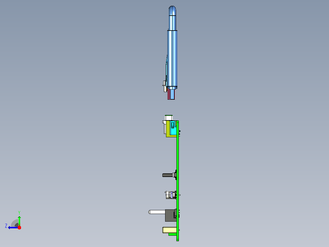 PCB电子元器件集合右视图
