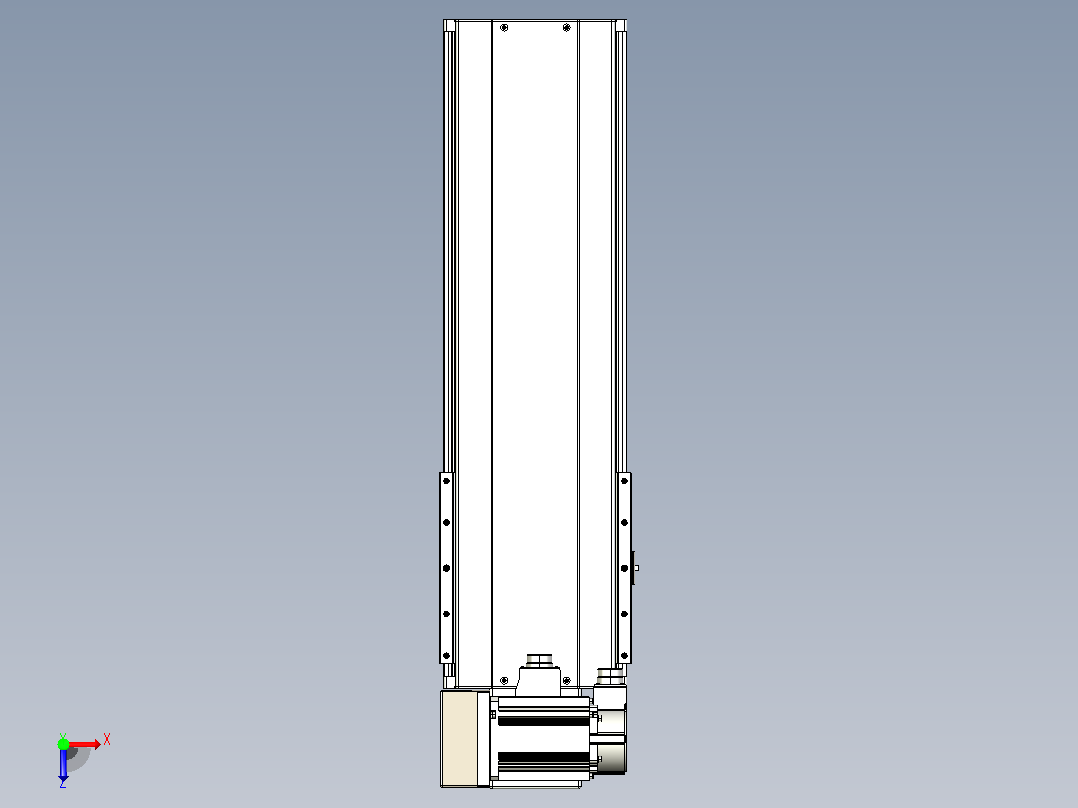 皮带直线轴半封闭可选导轨TPA-HNB-220D-176-L400-LU-Y-P1K-N3俯视图