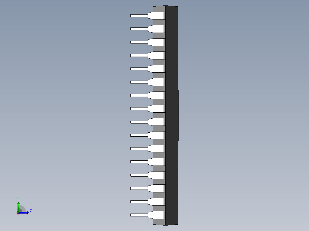 电子器件DIP 32 IC with 0_380in Window左视图