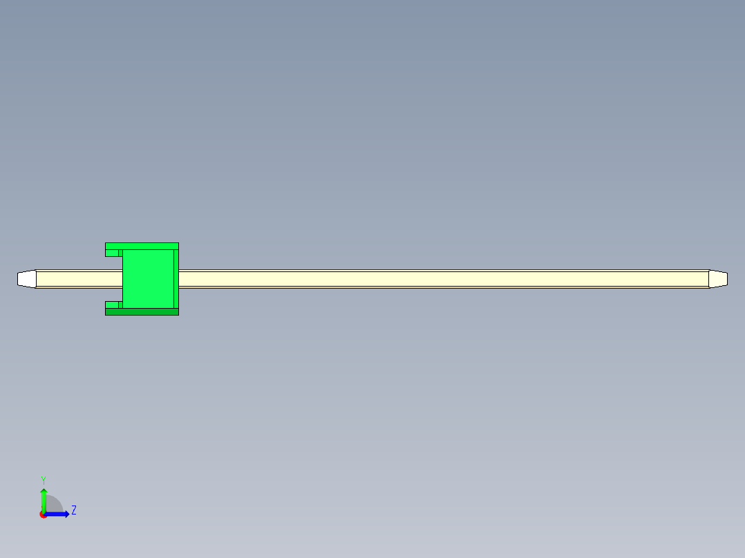彩色公头100mil（2.54mm）系列-DS1021_green_1x05p_100mil_Type19_rev1.0左视图