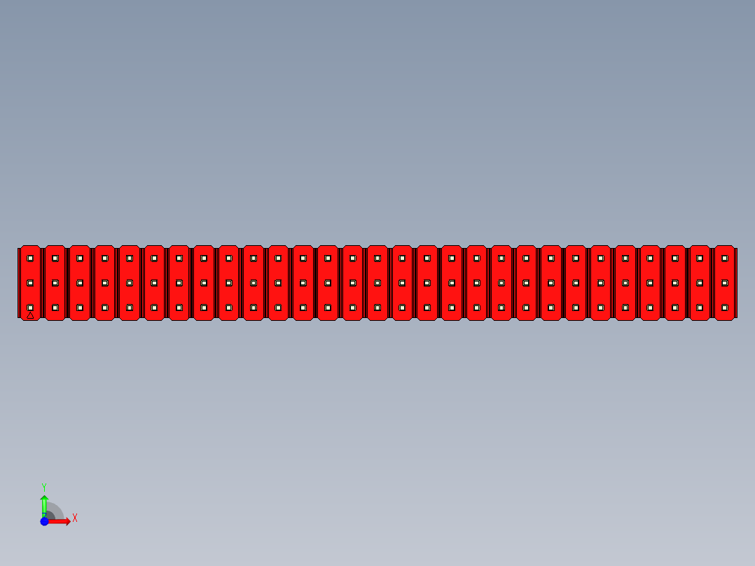 彩色公头100mil（2.54mm）系列-DS1021_red_3x29p_100mil_Type19_rev1.0前视图