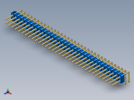 彩色公排针 100mil 2.54mm 系列-DS1022_blue_2x33p_100mil_TypeD_rev1.0