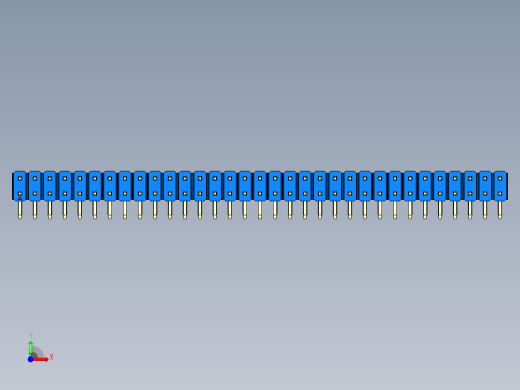 彩色公排针 100mil 2.54mm 系列-DS1022_blue_2x33p_100mil_TypeD_rev1.0前视缩略图