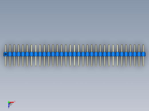 彩色公排针 100mil 2.54mm 系列-DS1022_blue_2x33p_100mil_TypeD_rev1.0俯视缩略图