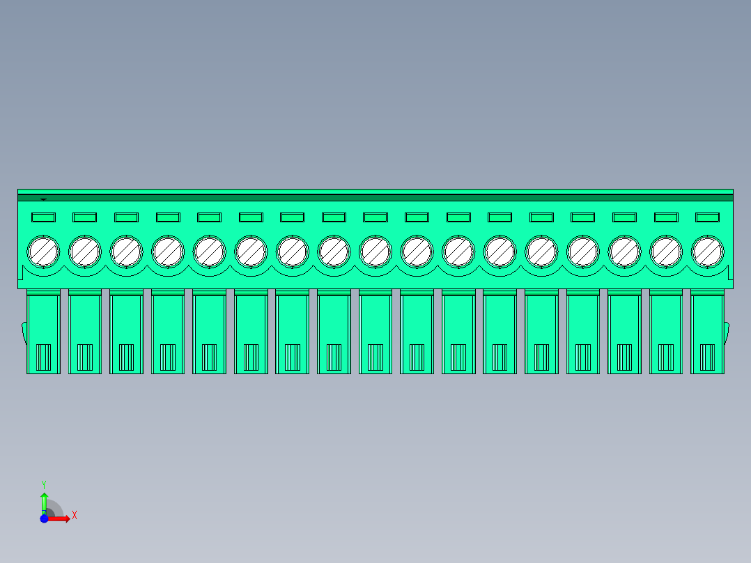 DEGSON 15EDG 系列 3.5mm 插拔式接线端子 FullPack-15EDGK-3.5-17P-14-00AH前视图