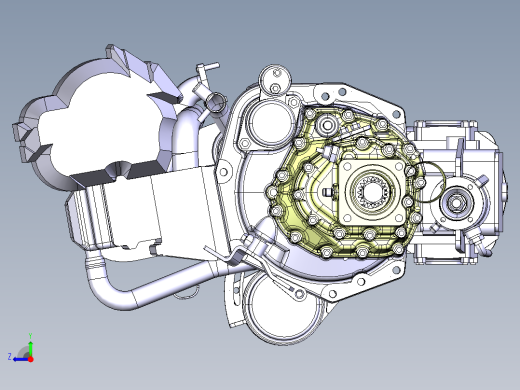 一款发动机离合器变速箱 仅外观右视缩略图