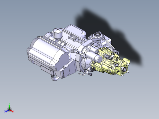 一款发动机离合器变速箱 仅外观正等轴测缩略图