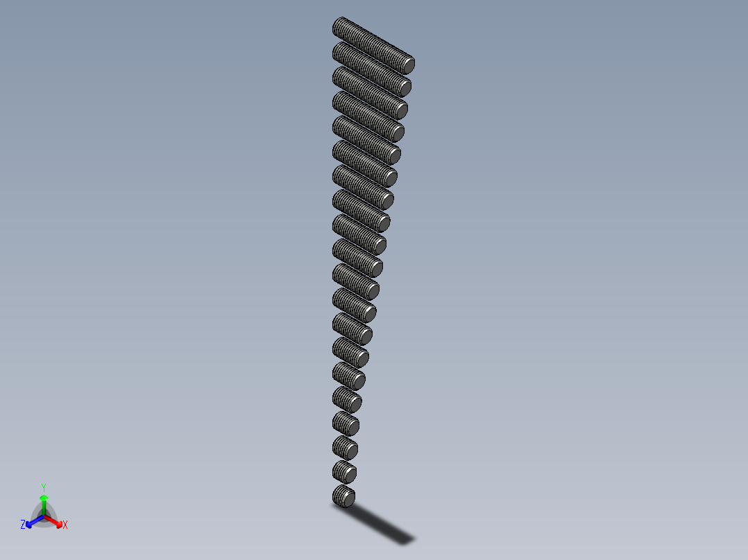 带和不带螺纹的DIN-913 ISO-4026 M20平顶六角凹头紧定螺钉。长度从16毫米到100毫米主视图