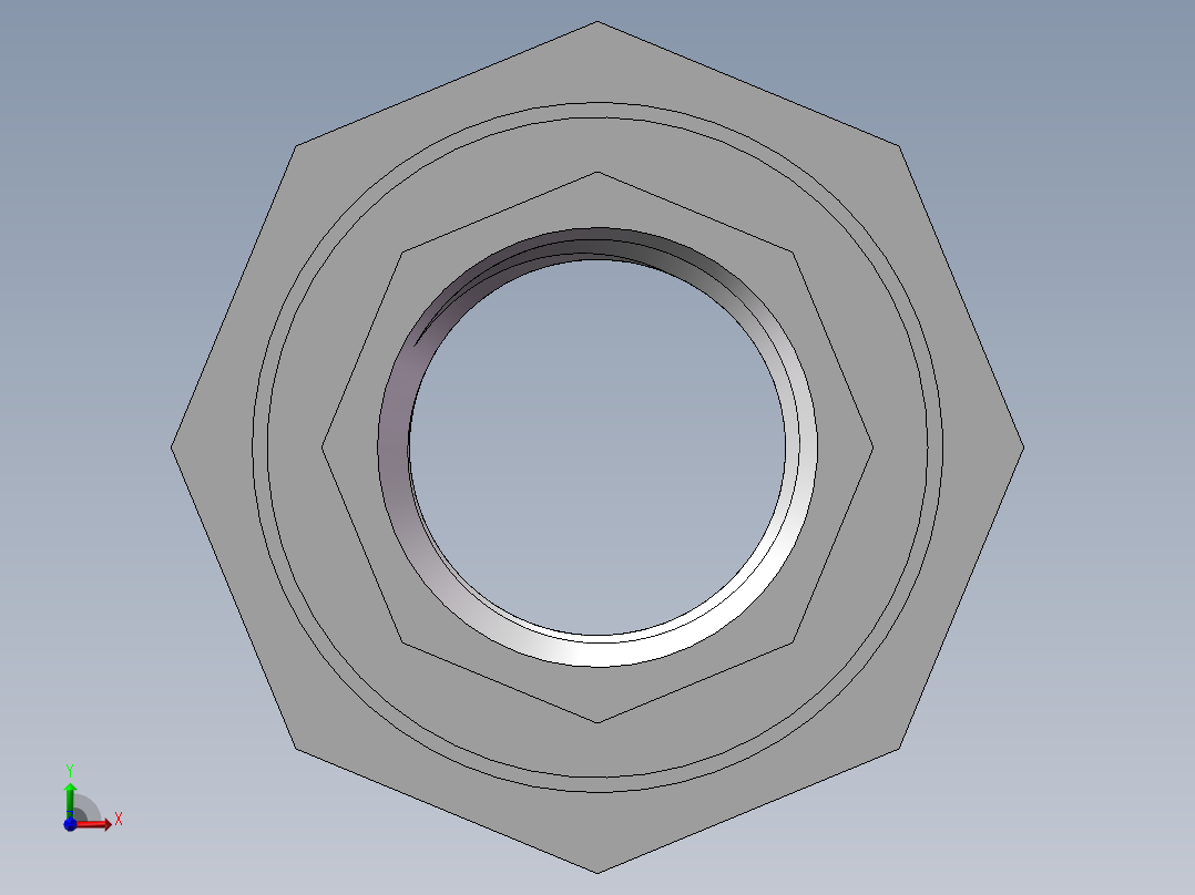 活接-等径内丝直通 DN15前视图
