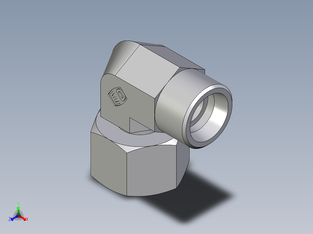 卡套式工业通用硬管接头EO_Standpipe_elbow_EVW16SOMDCF主视图