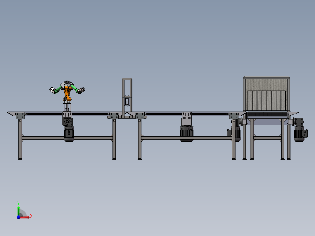 自动上料流水线前视图