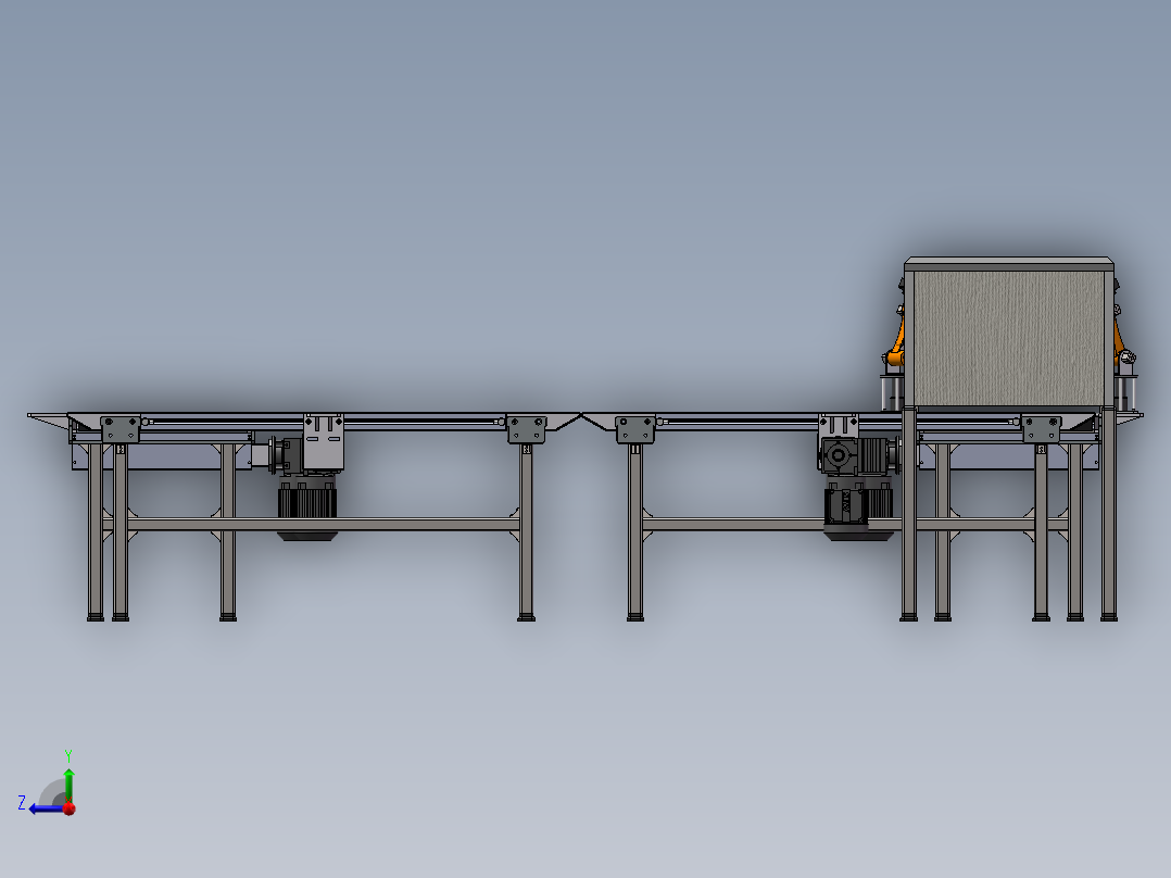 自动上料流水线右视图