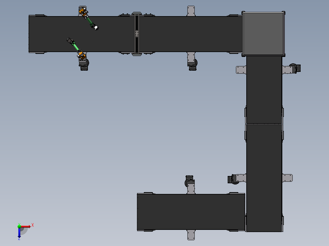 自动上料流水线俯视图