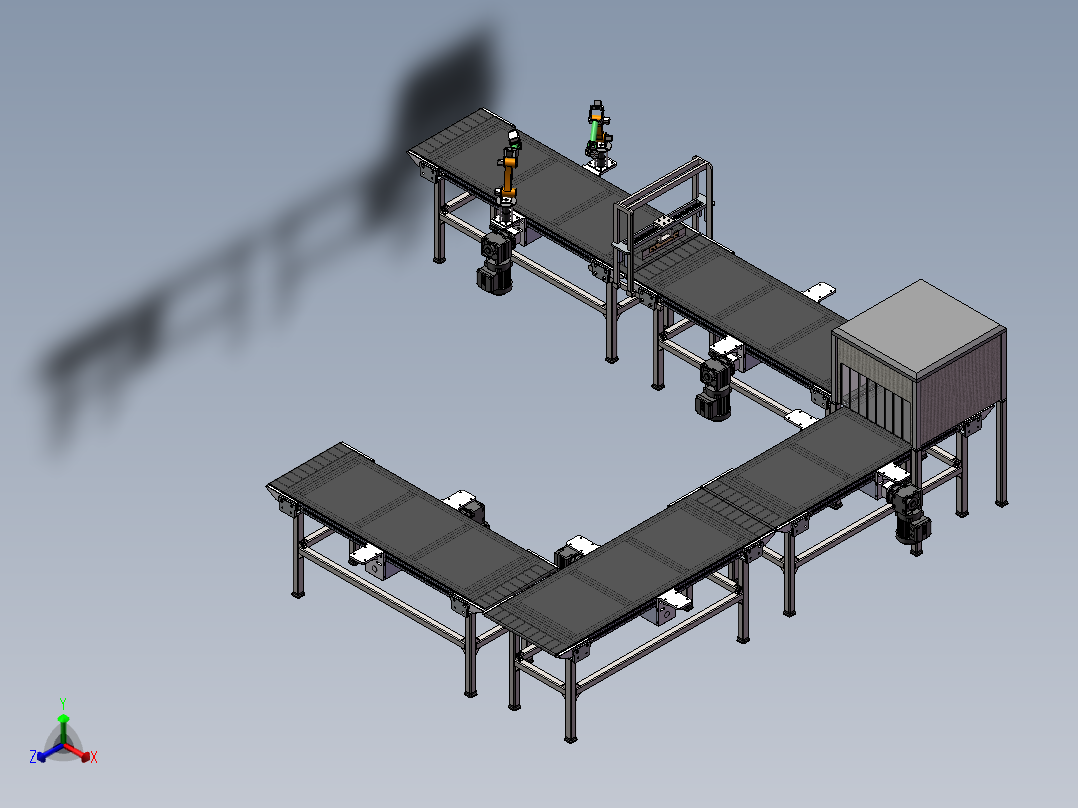 自动上料流水线正等轴测图