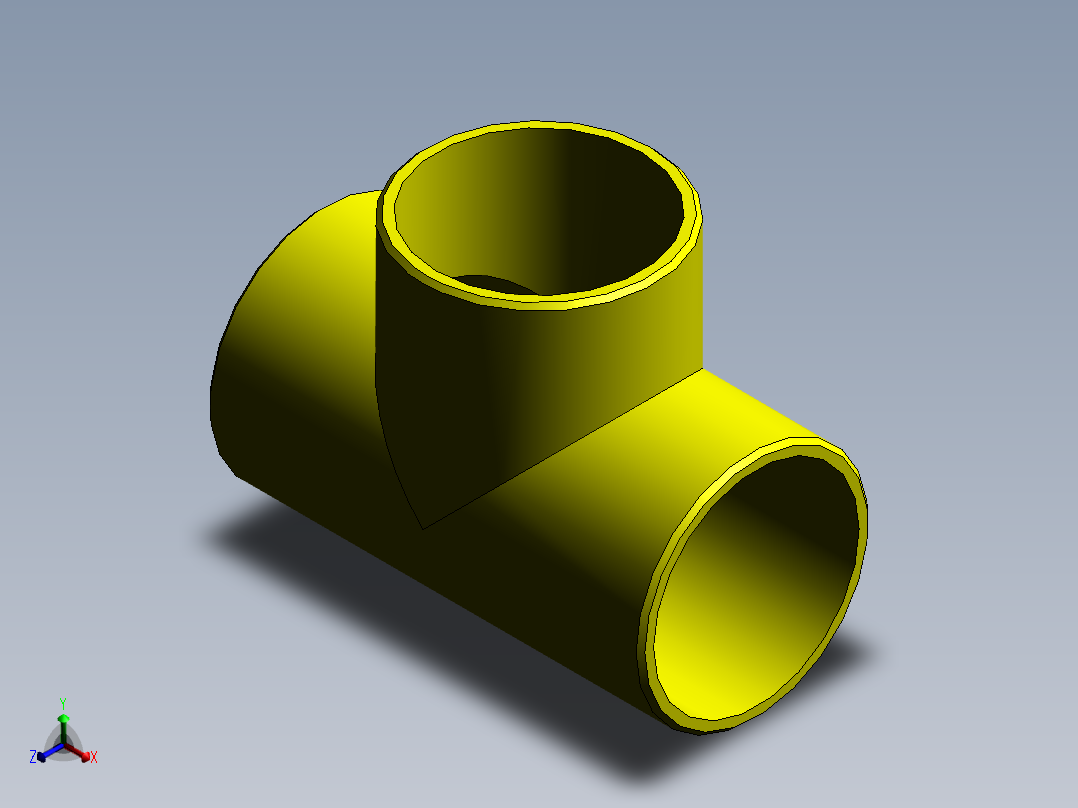 straight tee inch正等轴测图