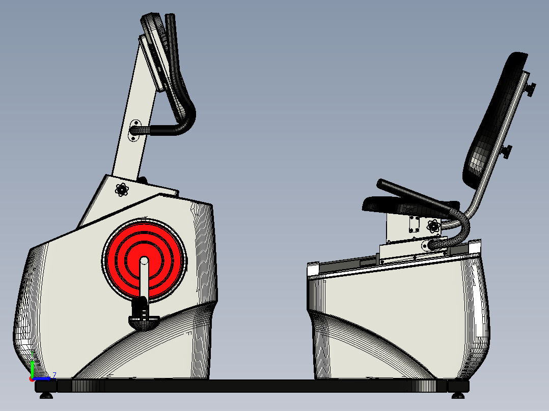 卧式健身车左视图