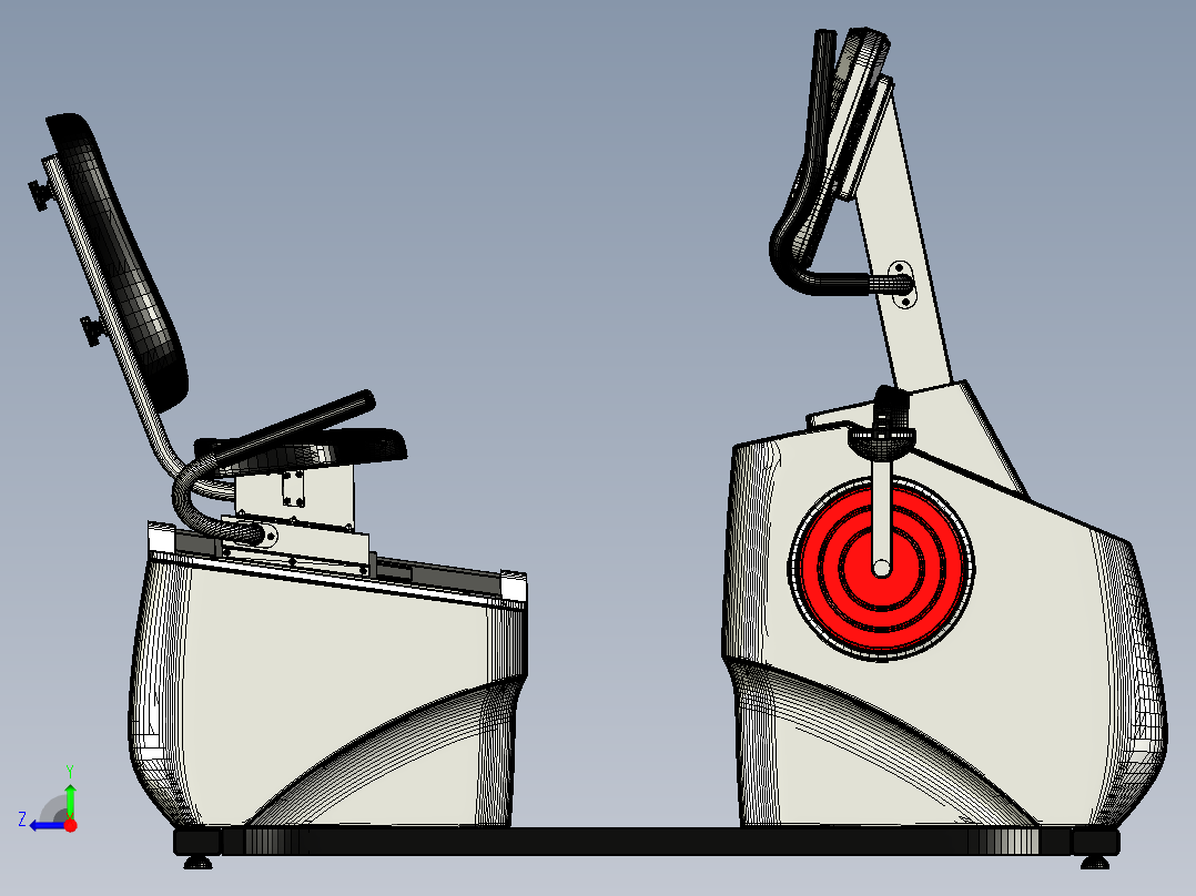 卧式健身车右视图