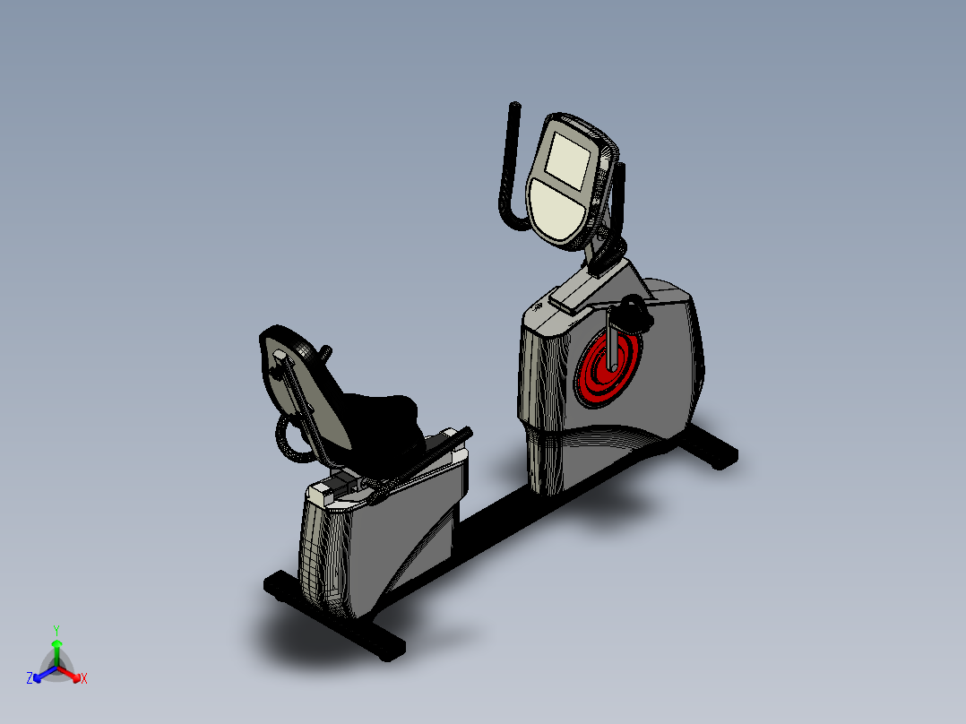 卧式健身车正等轴测图