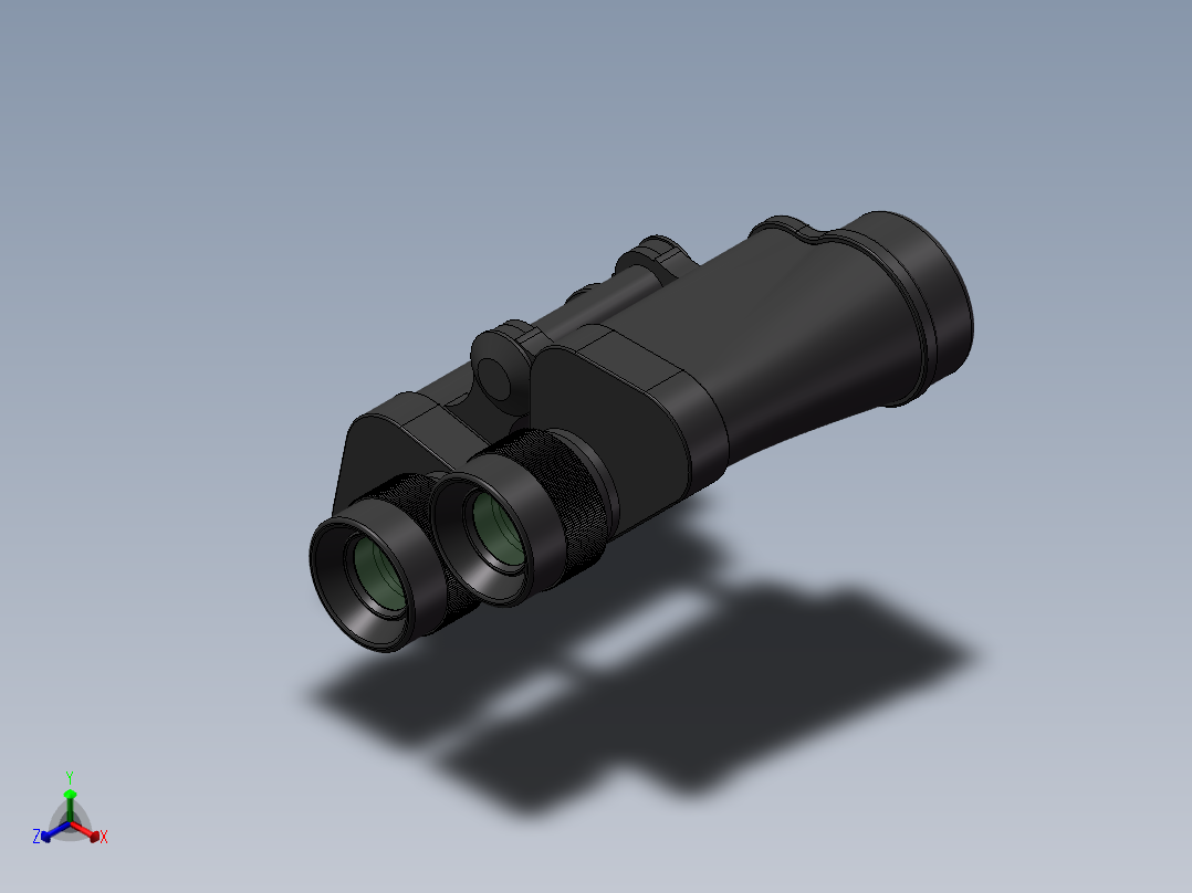 普通军用望远镜正等轴测图