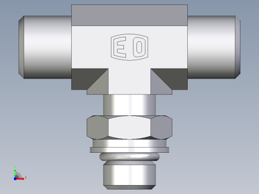 卡套式工业通用硬管接头EO_Adjustable_locknut_branch_tee_TEE06LMOROMDCF前视缩略图