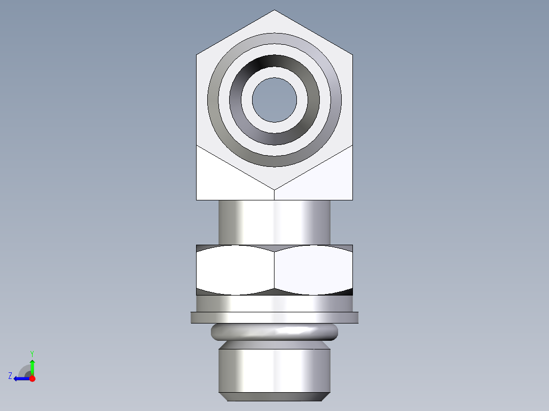 卡套式工业通用硬管接头EO_Adjustable_locknut_branch_tee_TEE06LMOROMDCF右视图