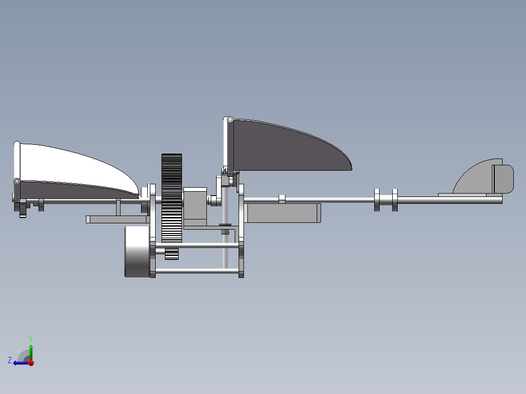 双翼扑翼机右视图