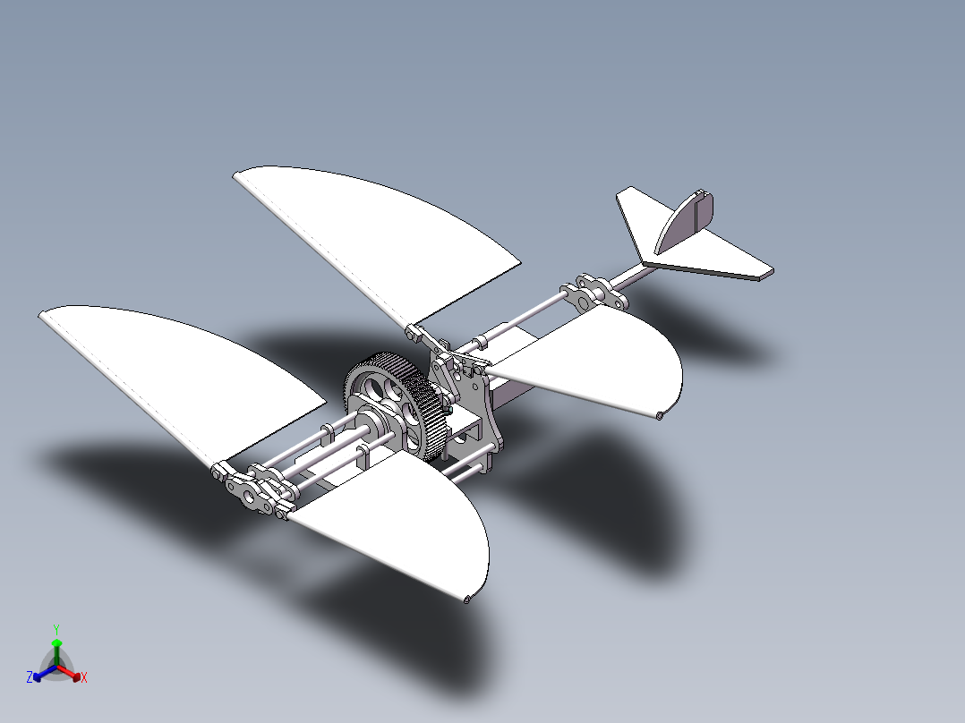 双翼扑翼机正等轴测图