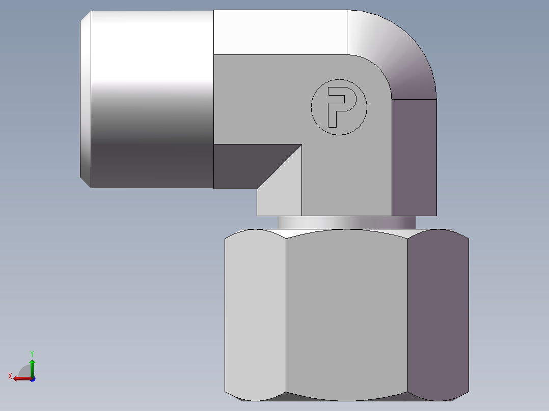 直角组合接头、2D9-16后视图