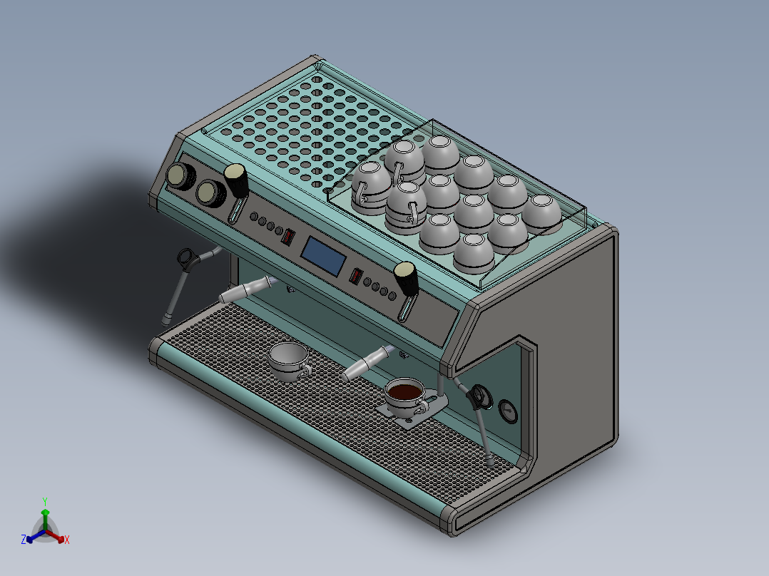咖啡机正等轴测图