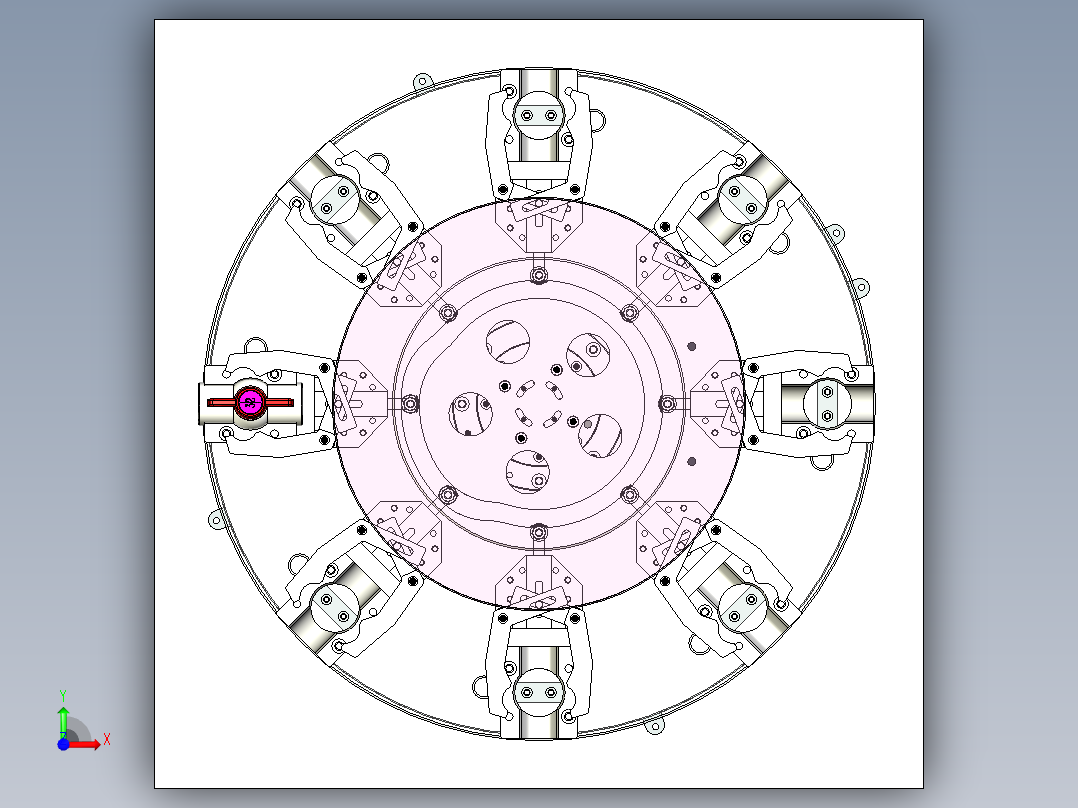 旋转夹紧 旋转自动夹紧装置 分割器旋转机构前视图