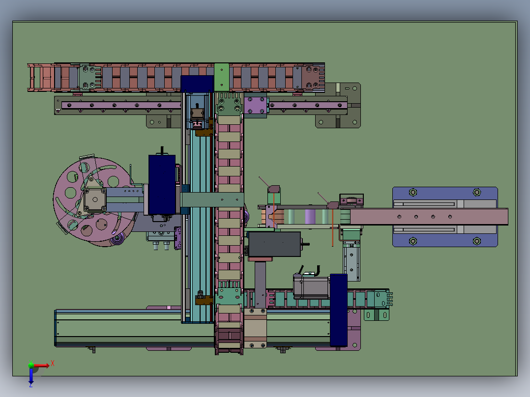 橡胶软垫自动组装检测设备俯视图
