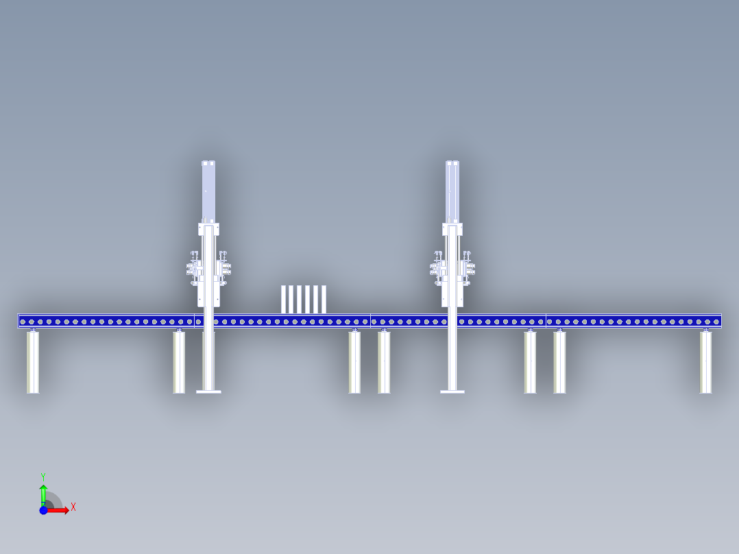 PCB板双面检测生产线前视图
