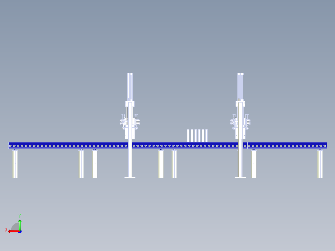 PCB板双面检测生产线后视图