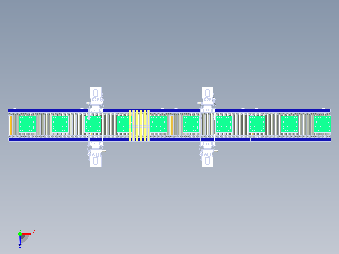 PCB板双面检测生产线俯视图