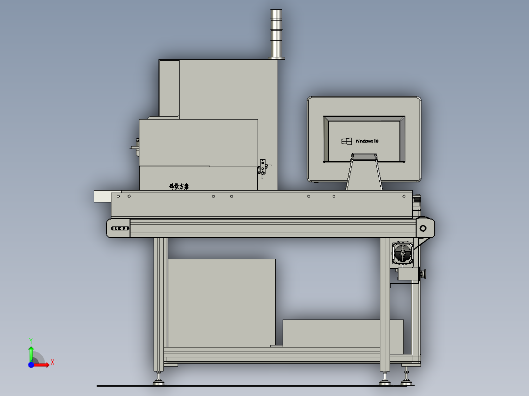 贴标示意前视图