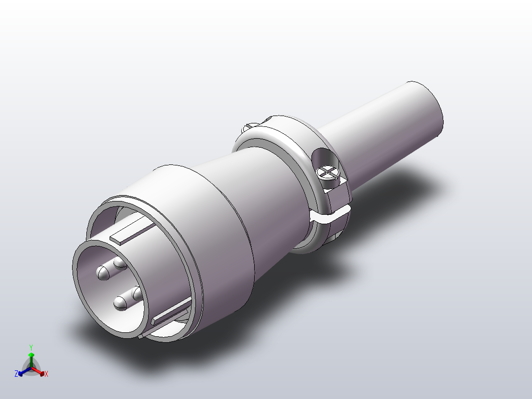 航空插头 威浦WS20J4TQ正等轴测图