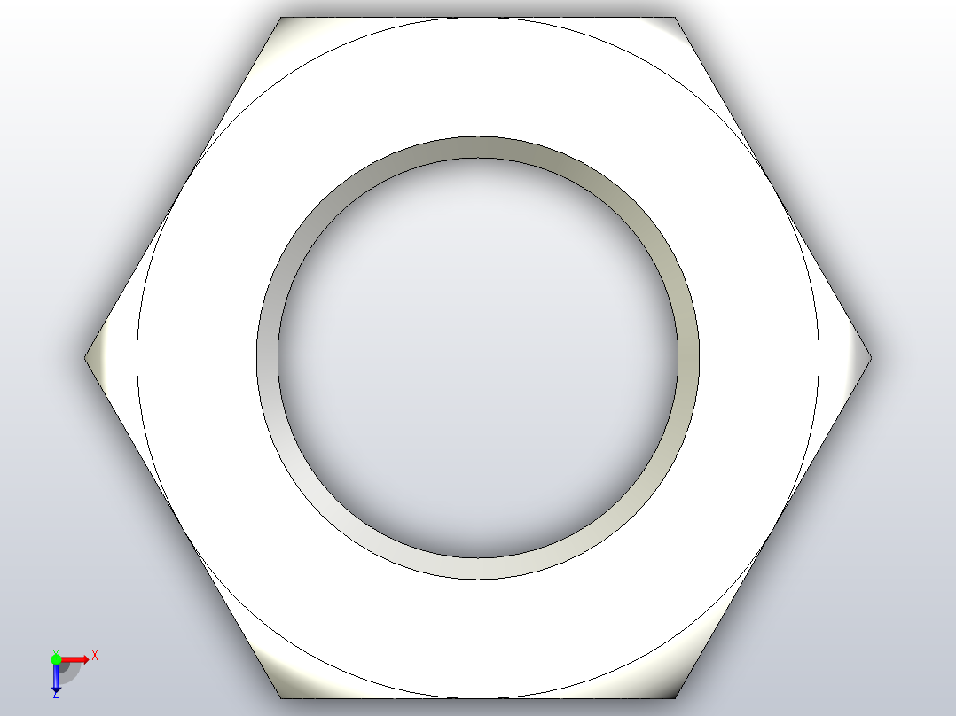 薄锁紧螺母-包含所有配置的Solidworks零件文件2俯视图