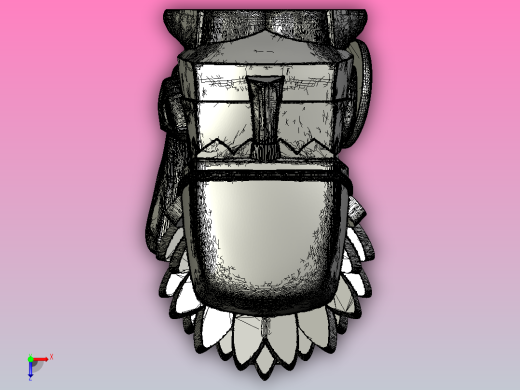 阿兹特克人（Aztec）首领 3D模型 stl文件俯视缩略图