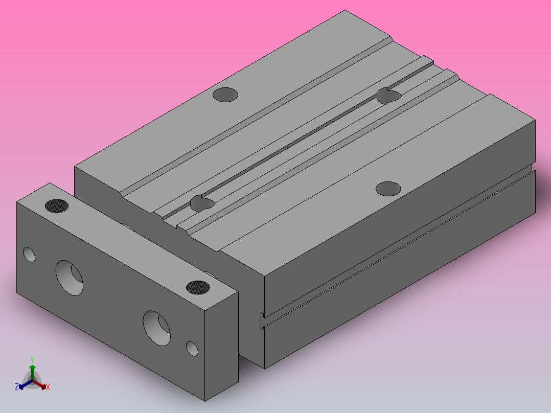 双轴气缸[QTN-32×60]正等轴测图